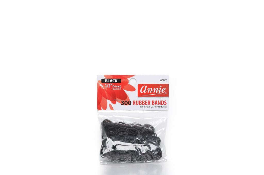 Annie 300 RUBBER BANDS BLACK 1/2”