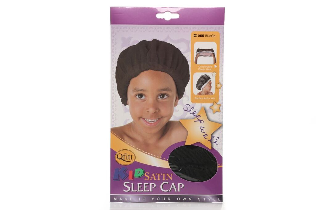 Qfitt KID SATIN SLEEP CAP BLACK