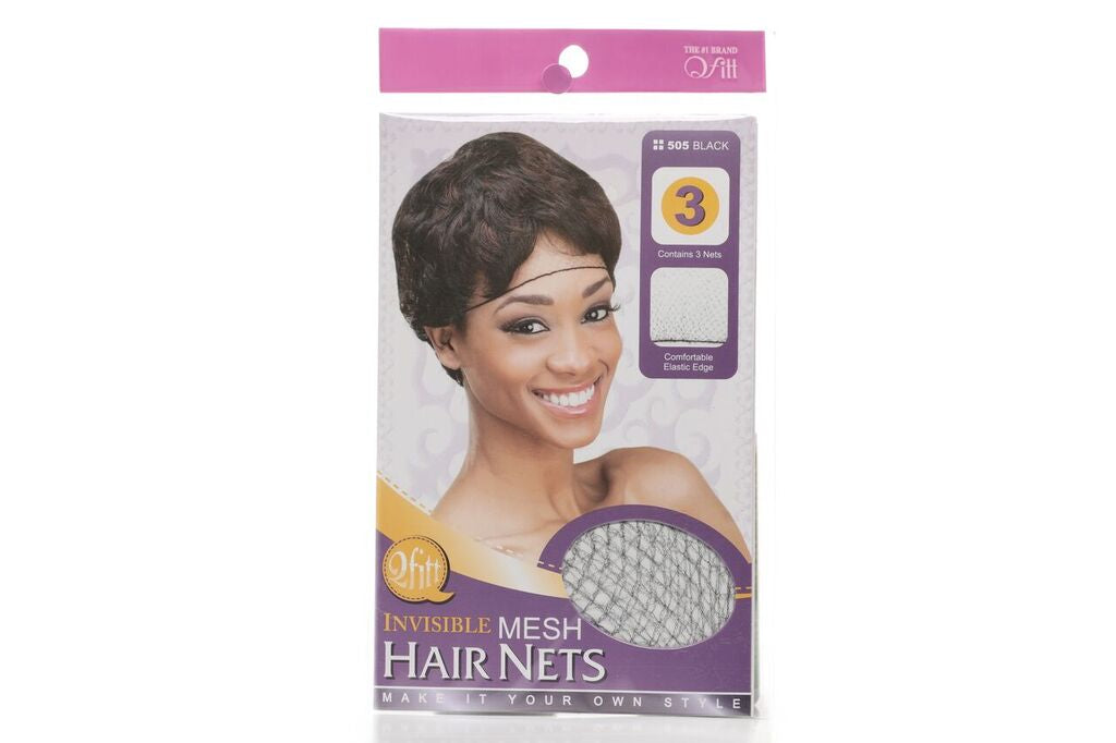 Qfitt INVISIBLE MESH HAIR NETS BLACK